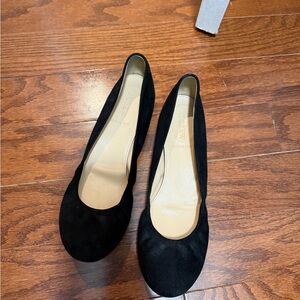 J. Crew Black Suede Ballet Flats